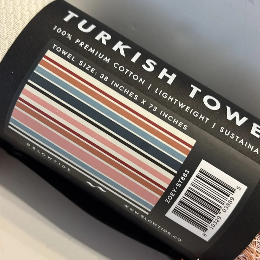 Slowtide Zoey Turkish Striped Multicolor Beach Towel